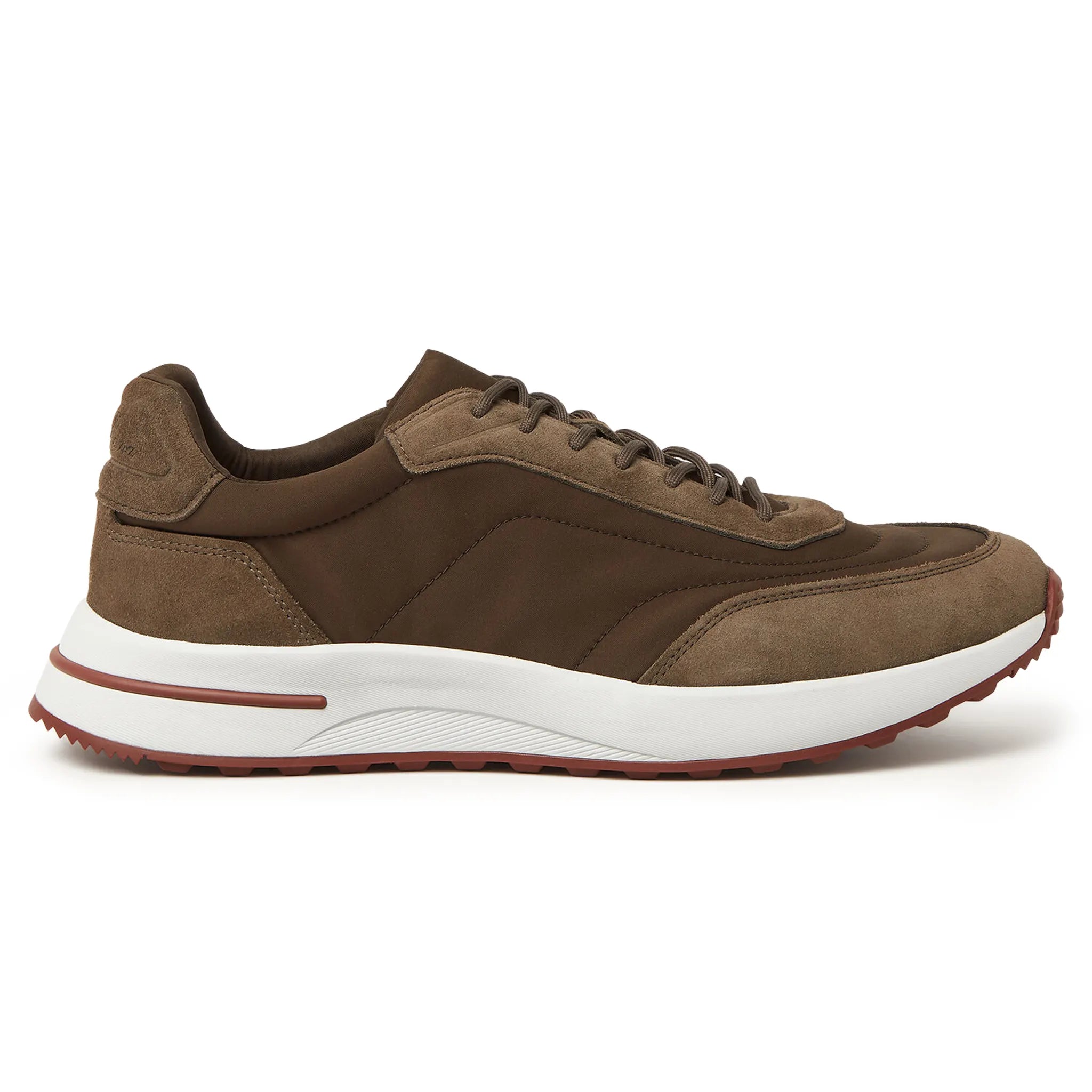 Side View Of Loro Piana Week End Walk Sequoia Sneaker FAP9780_H687